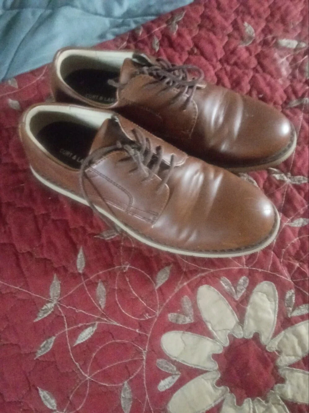 Men's Tan Leather Derby Shoes